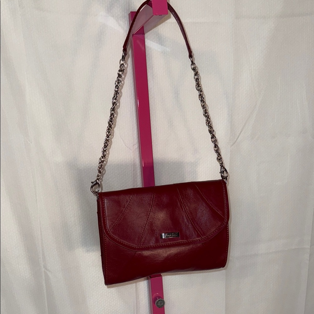 Grace Adele Burgundy Shoulder Bag with Chain Strap‎